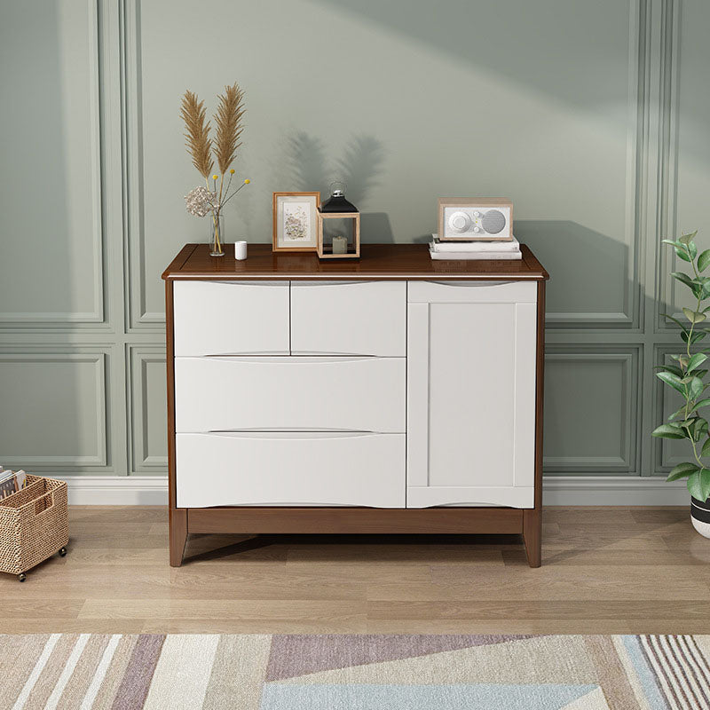 Contemporary Solid Wood Dressers 4 Drawers Storage Chest Dresser