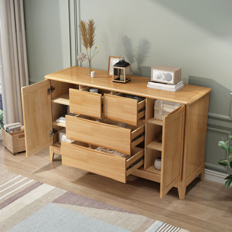 Contemporary Solid Wood Dressers 4 Drawers Storage Chest Dresser