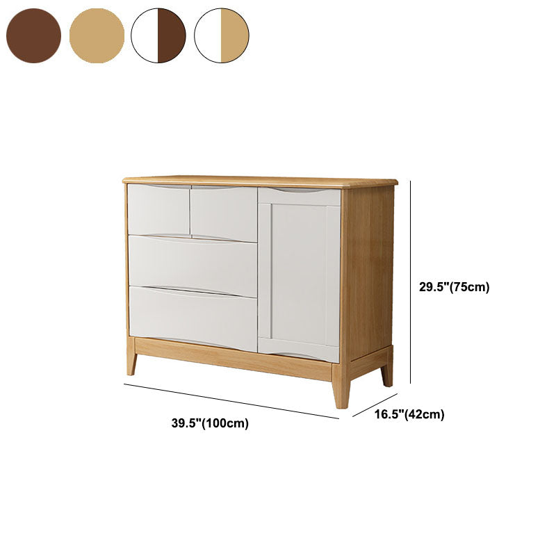 Contemporary Solid Wood Dressers 4 Drawers Storage Chest Dresser