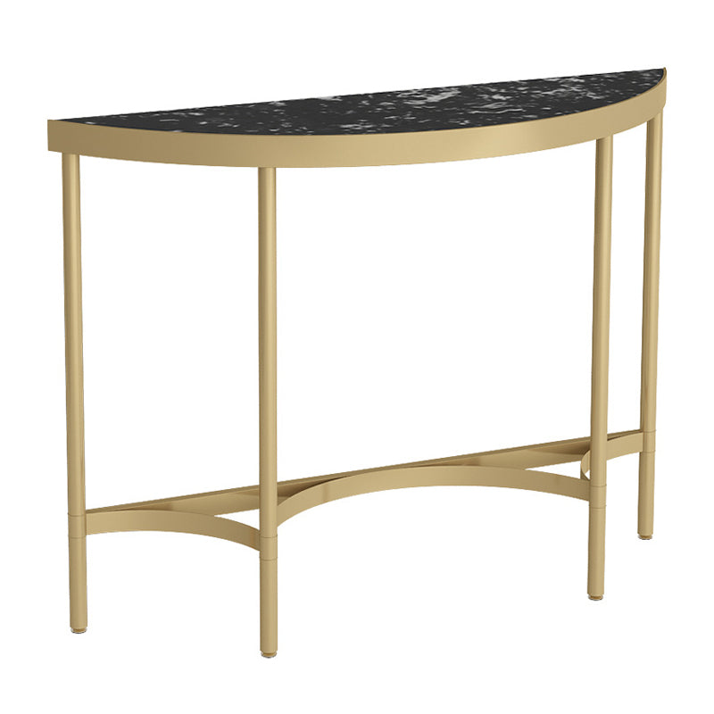 Modern Marble Console Sofa Table Half Moon Shape End Table for Hall