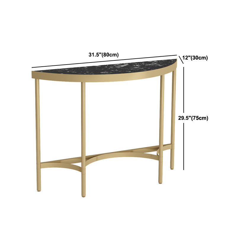 Modern Marble Console Sofa Table Half Moon Shape End Table for Hall