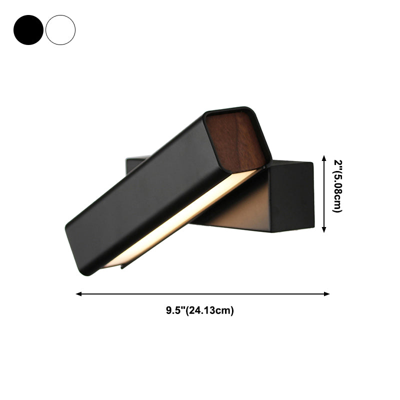 Single Light Square Shade Wall Sconce Metal Modern Style Wall Mounted Lighting