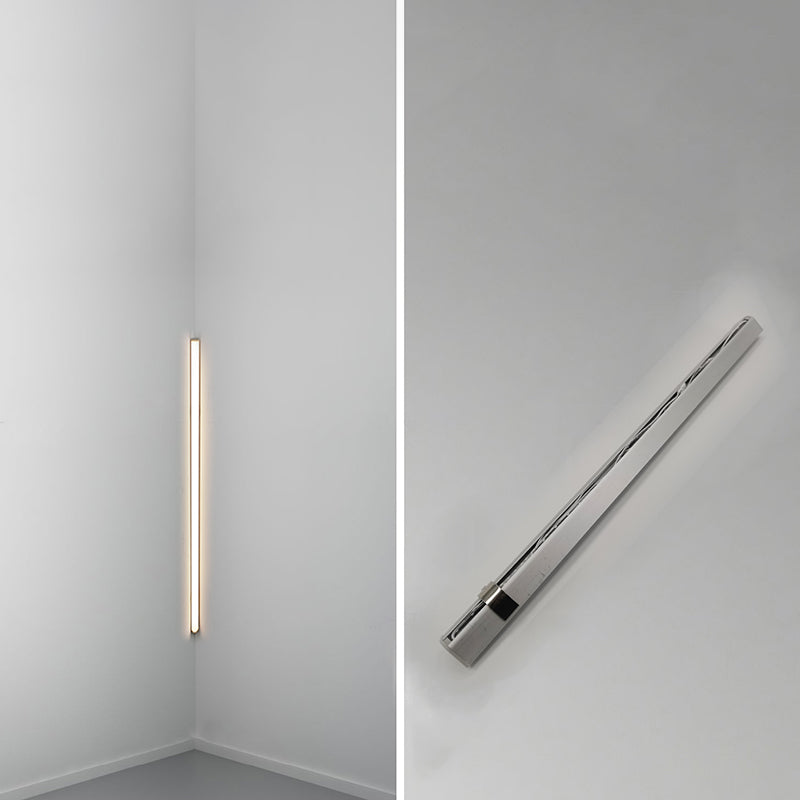 Modern Style Linear Shade Wall Sconce Metal 1 Light Wall Mounted Lighting in White