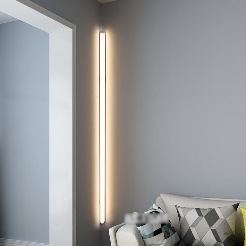 Modern Style Linear Shade Wall Sconce Metal 1 Light Wall Mounted Lighting in White