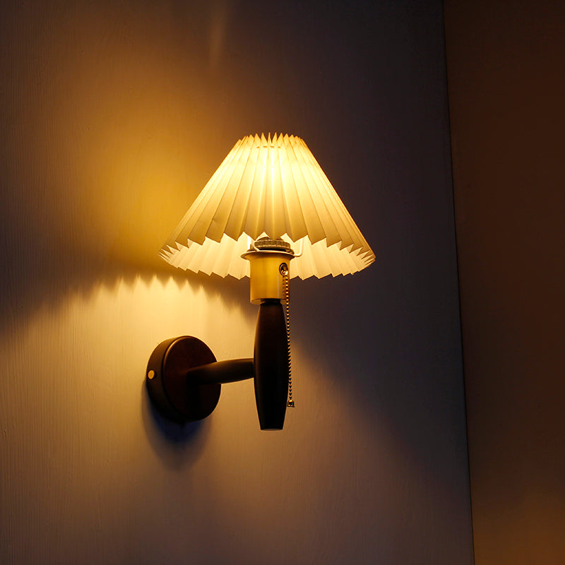 1 Light Flared Wall Mounted Light Fixture Modern Style Wood Wall Lighting Ideas Lights