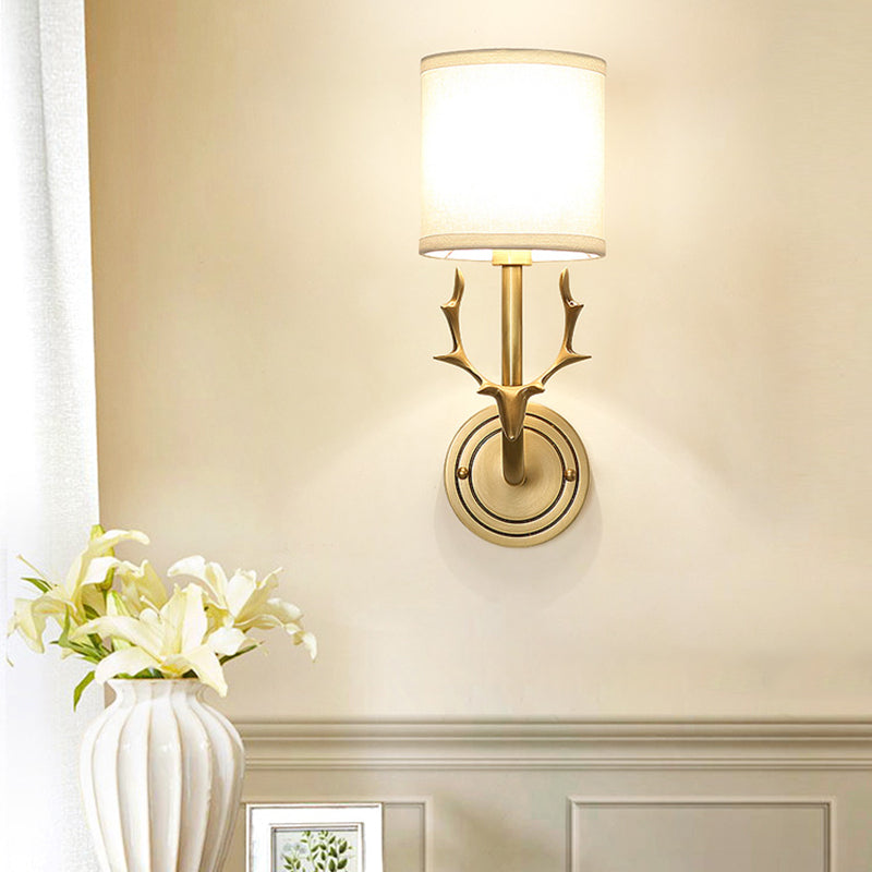 1 Light Cylinder Wall Mounted Light Fixture Modern Style Metal Wall Sconce Light