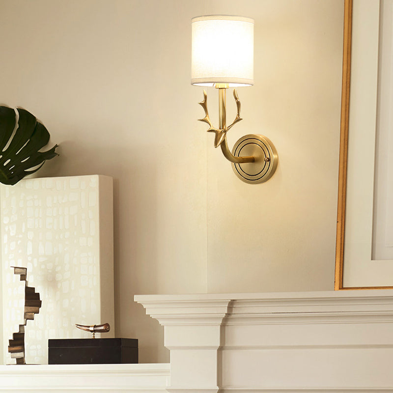 1 Light Cylinder Wall Mounted Light Fixture Modern Style Metal Wall Sconce Light