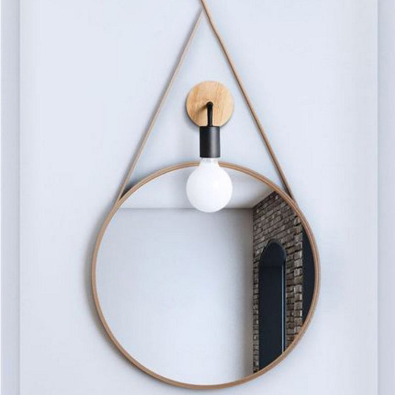 1 Light Geometric Wall Mounted Light Fixture Modern Style Wood Wall Sconce Lights