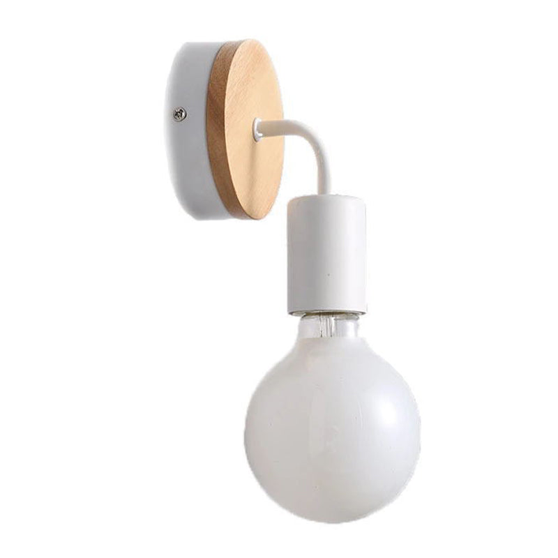 Modern Style Geometric Sconce Light Fixtures Wood 1 Light Wall Mounted Lamps
