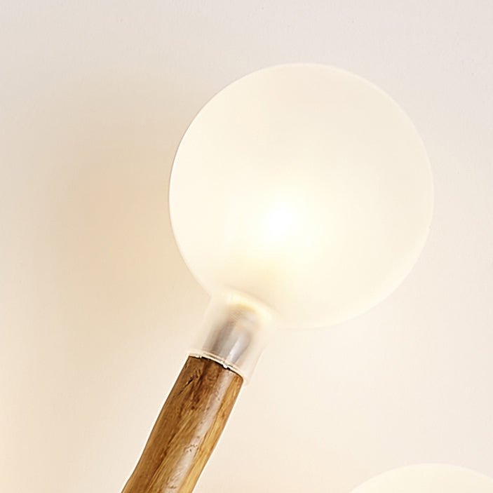 Japanese Style Glass Wall Light Branch Shape 7 Lights Wall Sconce for Bedroom