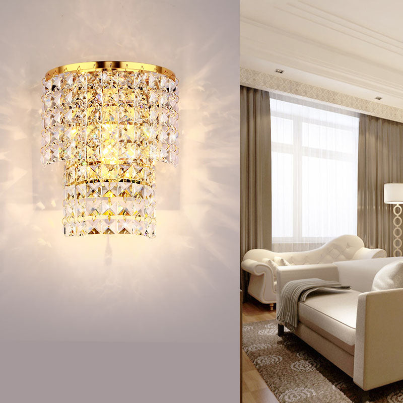 Sombra única de la pared de cristal de sombra estilo moderno de 1 luz de montaje de pared lámpara