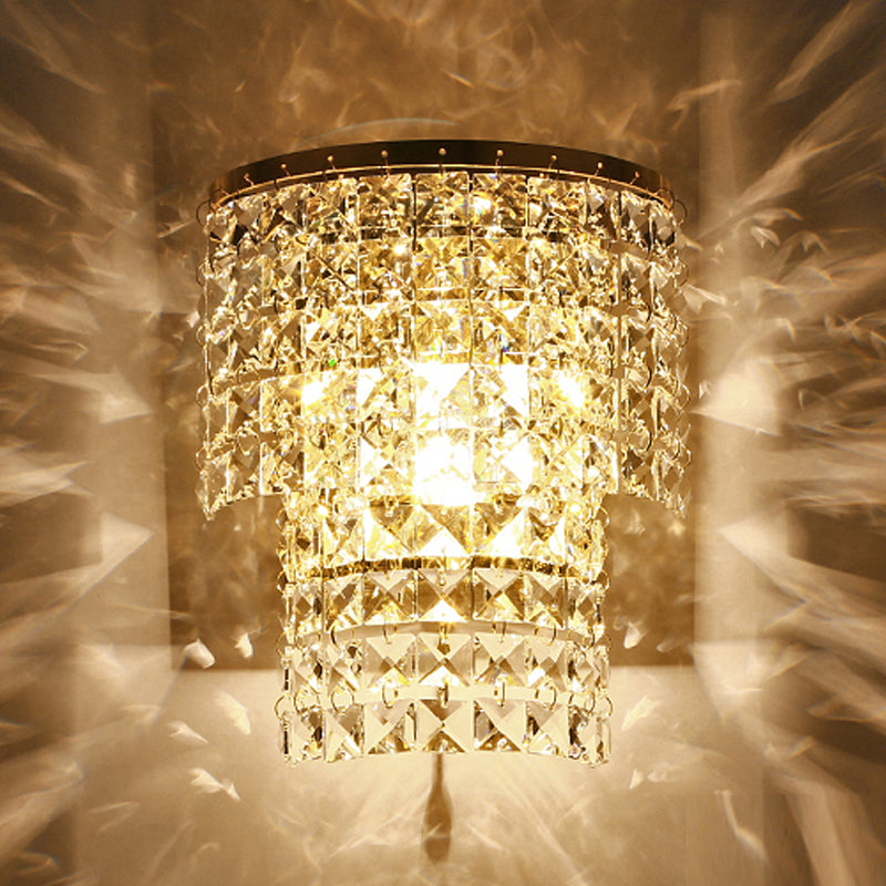 Sombra única de la pared de cristal de sombra estilo moderno de 1 luz de montaje de pared lámpara