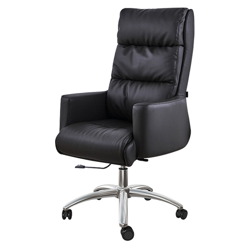 Modern Fixed Arms Chair Height-adjustable Office Chair with Wheels