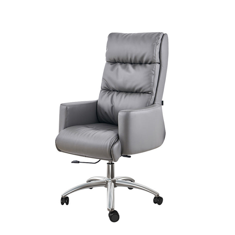 Modern Fixed Arms Chair Height-adjustable Office Chair with Wheels
