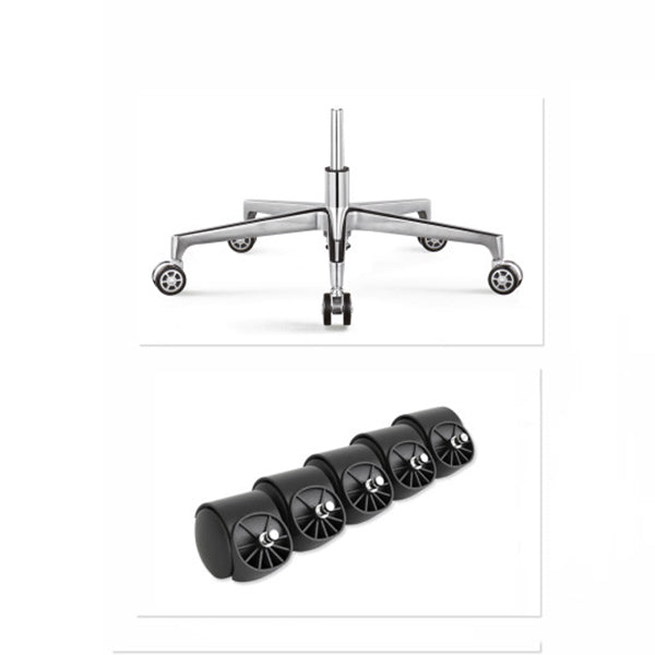 Modern Fixed Arms Chair Height-adjustable Office Chair with Wheels