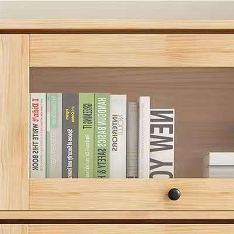 Natural Modern Style Geometric Bookshelf Solid Wooden Bookcase with Rectangular Shelves
