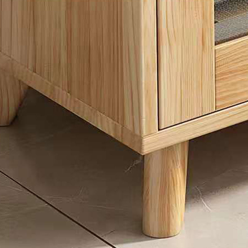 Natural Modern Style Geometric Bookshelf Solid Wooden Bookcase with Rectangular Shelves