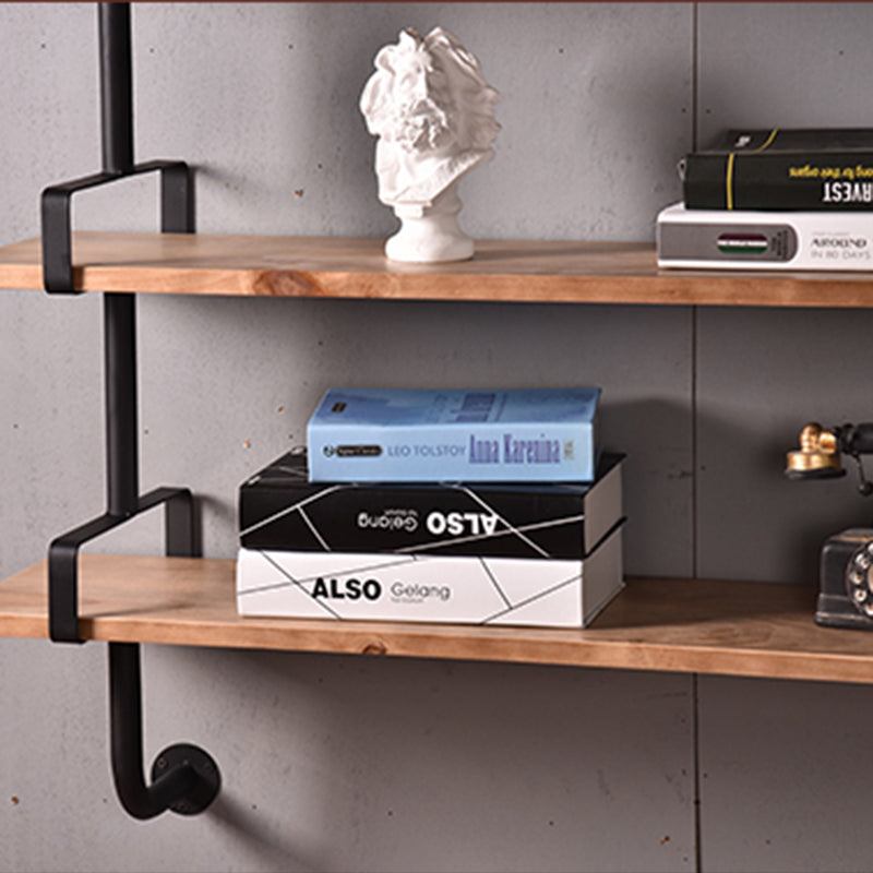 7.9" W Pine Bookcase Wall Mounted Modern Horizontal Book Shelf