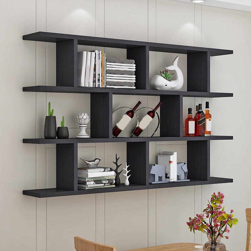 3-Shelf Modern and Contemporary Wood Bookcase Wall Mounted Book Shelf for Living Room