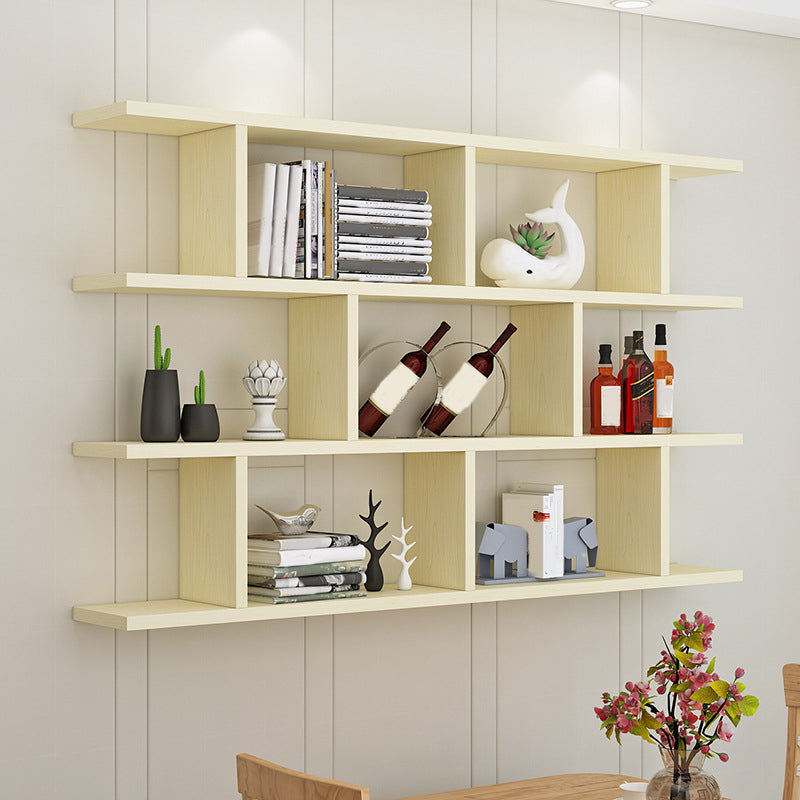 3-Shelf Modern and Contemporary Wood Bookcase Wall Mounted Book Shelf for Living Room