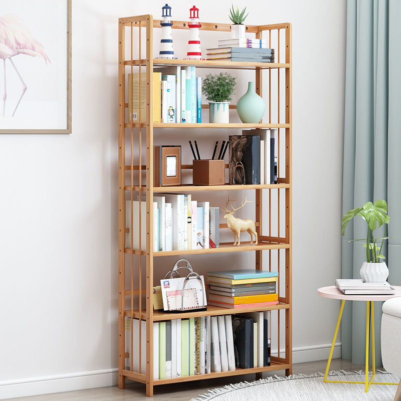 Modern Natural Book Shelf Bamboo Open Back Shelf Bookcase for Home