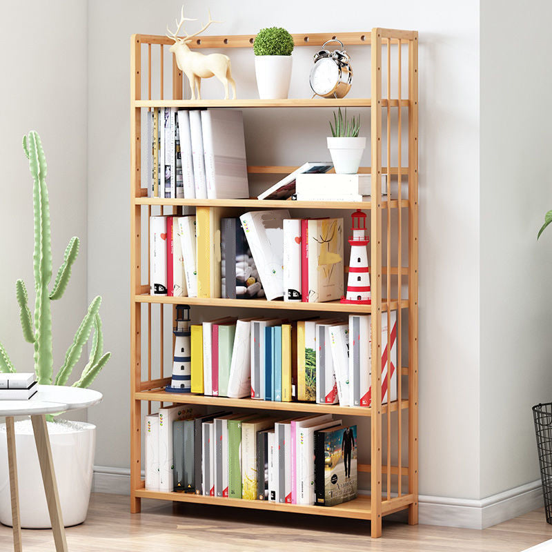 Modern Natural Book Shelf Bamboo Open Back Shelf Bookcase for Home