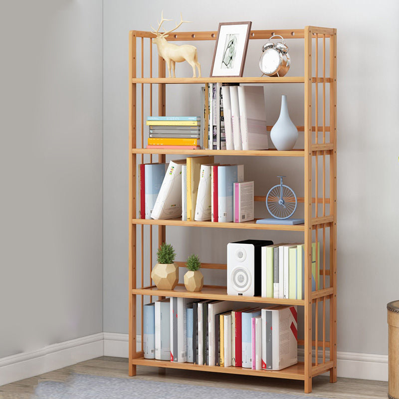 Modern Natural Book Shelf Bamboo Open Back Shelf Bookcase for Home