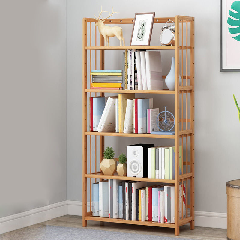Modern Natural Book Shelf Bamboo Open Back Shelf Bookcase for Home