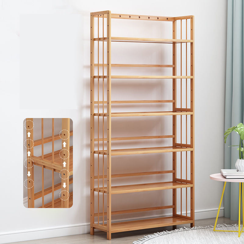 Modern Natural Book Shelf Bamboo Open Back Shelf Bookcase for Home