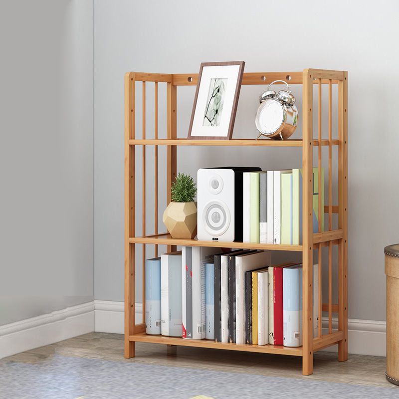 Modern Natural Book Shelf Bamboo Open Back Shelf Bookcase for Home