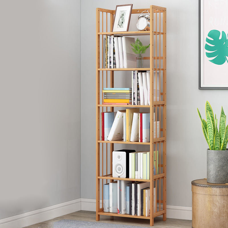 Modern Natural Book Shelf Bamboo Open Back Shelf Bookcase for Home