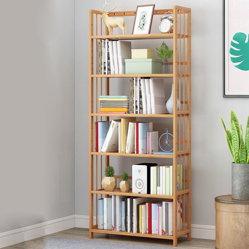 Modern Natural Book Shelf Bamboo Open Back Shelf Bookcase for Home