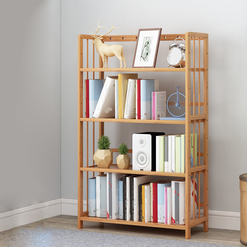 Modern Natural Book Shelf Bamboo Open Back Shelf Bookcase for Home