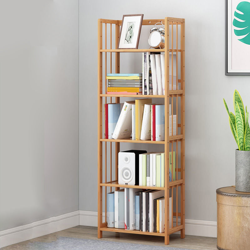 Modern Natural Book Shelf Bamboo Open Back Shelf Bookcase for Home