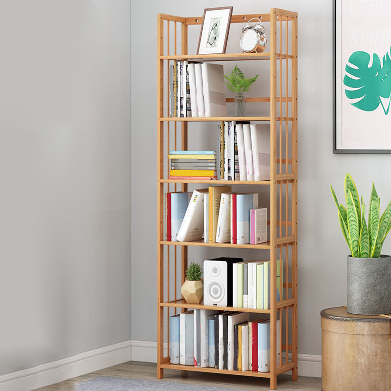 Modern Natural Book Shelf Bamboo Open Back Shelf Bookcase for Home