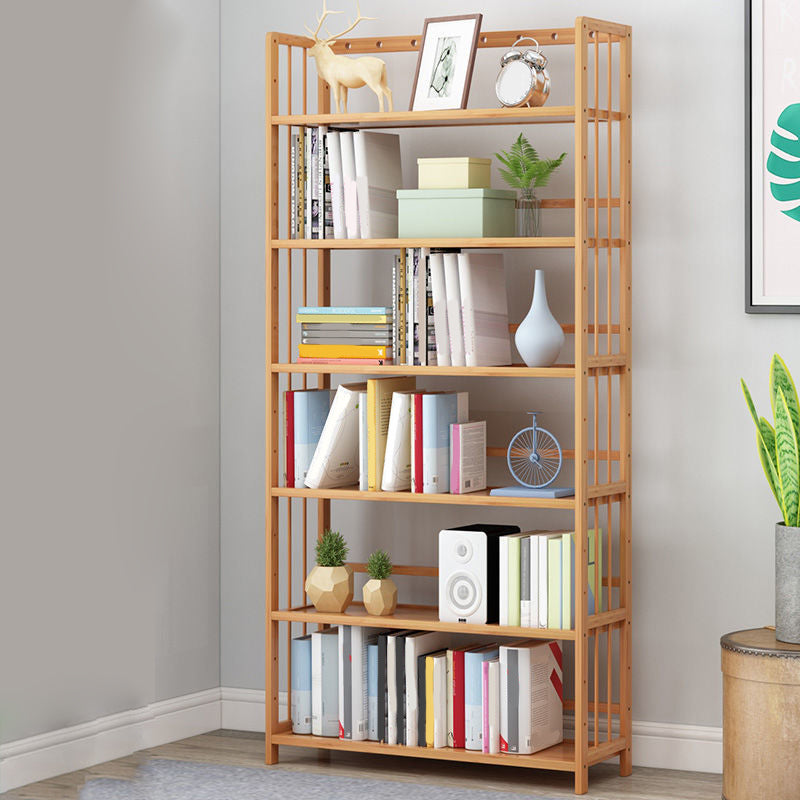 Modern Natural Book Shelf Bamboo Open Back Shelf Bookcase for Home