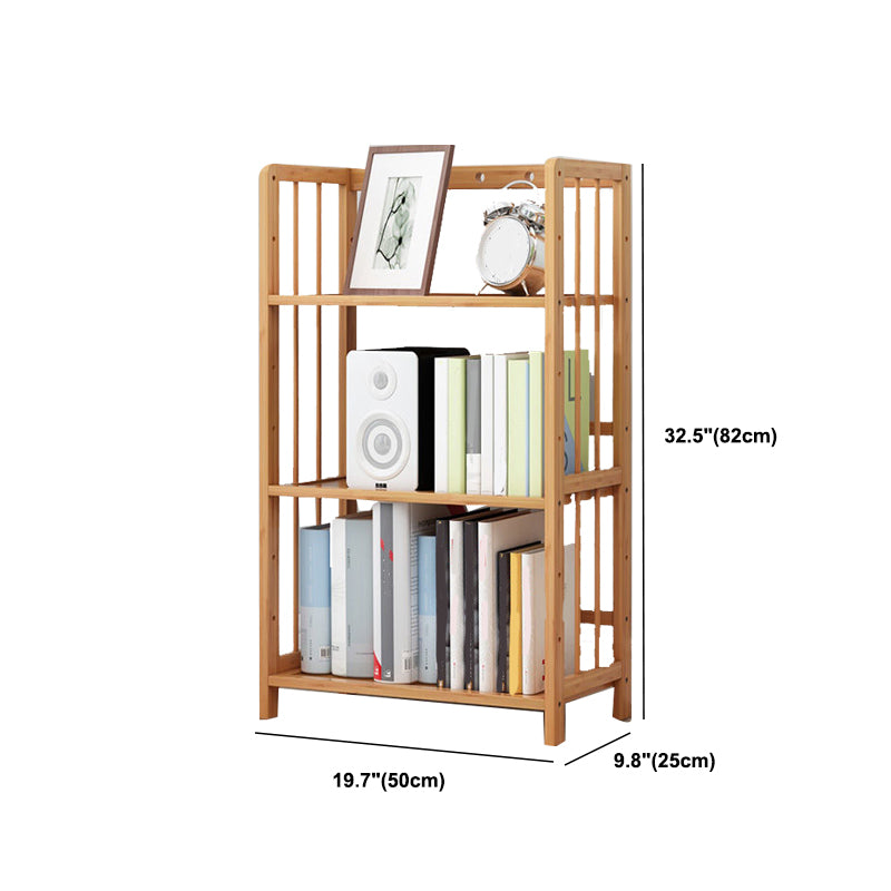Modern Natural Book Shelf Bamboo Open Back Shelf Bookcase for Home
