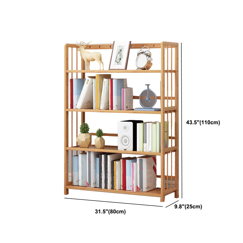 Modern Natural Book Shelf Bamboo Open Back Shelf Bookcase for Home