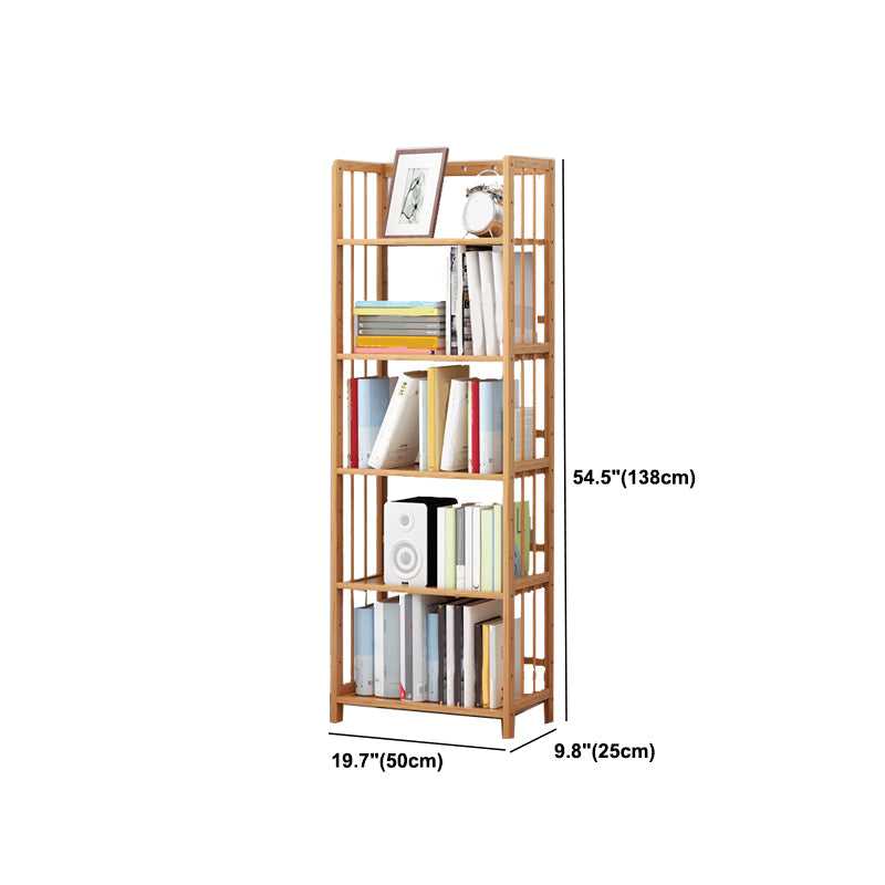 Modern Natural Book Shelf Bamboo Open Back Shelf Bookcase for Home