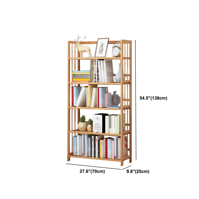 Modern Natural Book Shelf Bamboo Open Back Shelf Bookcase for Home