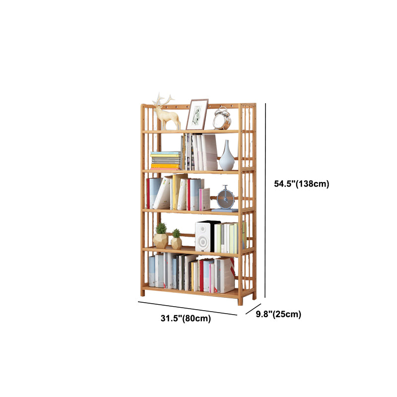 Modern Natural Book Shelf Bamboo Open Back Shelf Bookcase for Home