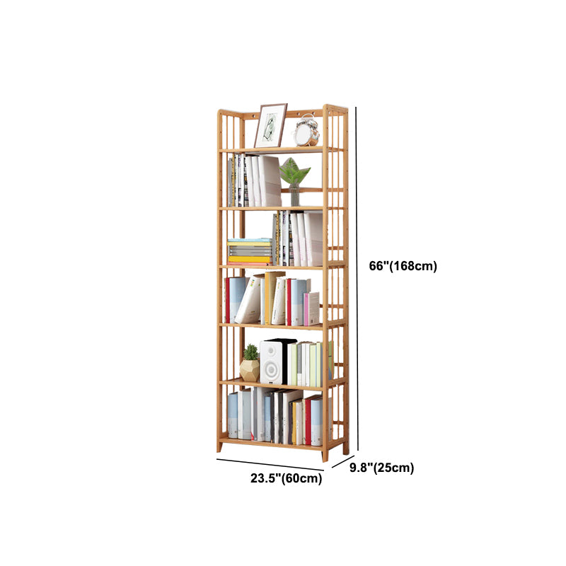 Modern Natural Book Shelf Bamboo Open Back Shelf Bookcase for Home