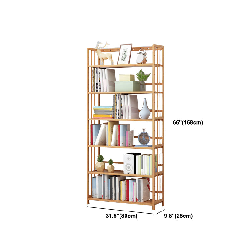 Modern Natural Book Shelf Bamboo Open Back Shelf Bookcase for Home