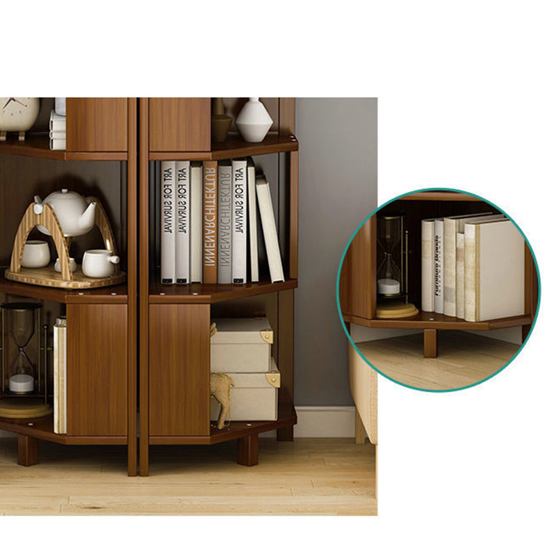 Modern Solid Bamboo Bookcase Stackable Bookshelf for Home Office