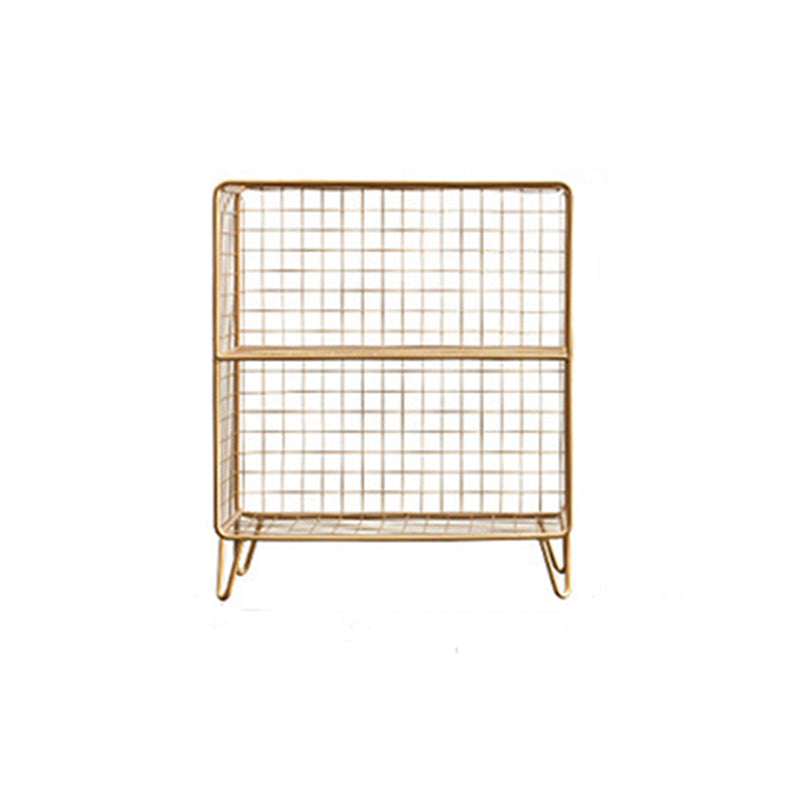 Steel Bookcase with Shelves 12" W Gold Closed Back Bookcase for Living Room