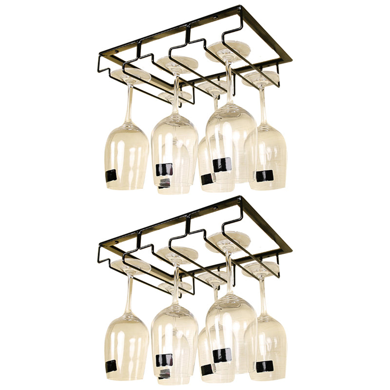 Metal Hanging Glass & Stemware Holder Industrial Single Rail Glass Rack