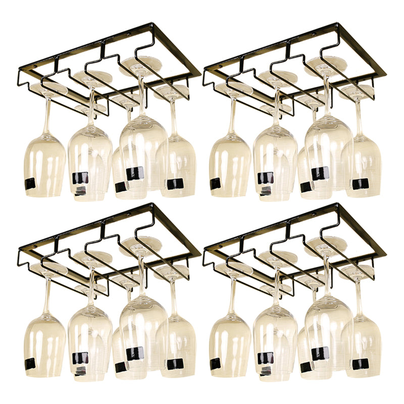 Metal Hanging Glass & Stemware Holder Industrial Single Rail Glass Rack