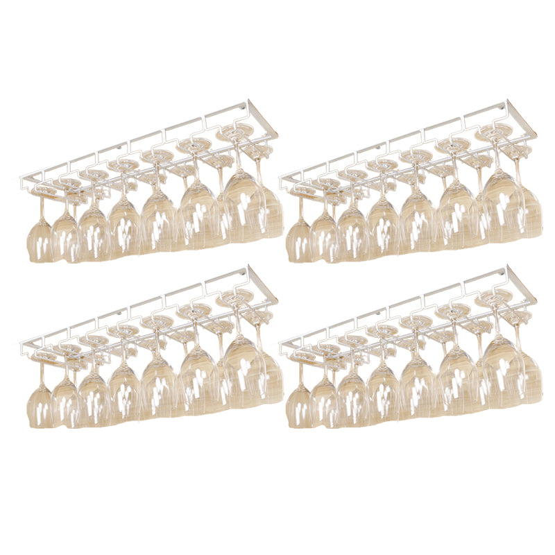 Metal Hanging Glass & Stemware Holder Industrial Single Rail Glass Rack