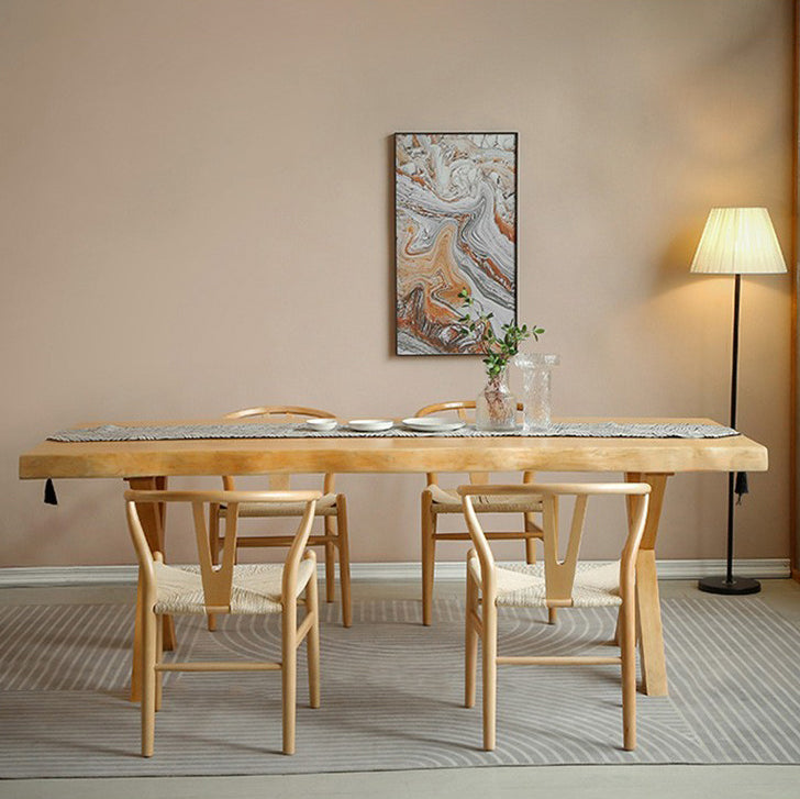 Modern 1/5 Pieces Dining Set Rectangle Pine Wood Dining Table for Living Room Kitchen