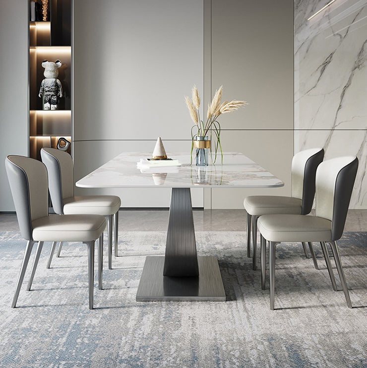 Contemporary Rectangle Dining Table Set Sintered Stone 1/4/7/8 Pieces Dining Set